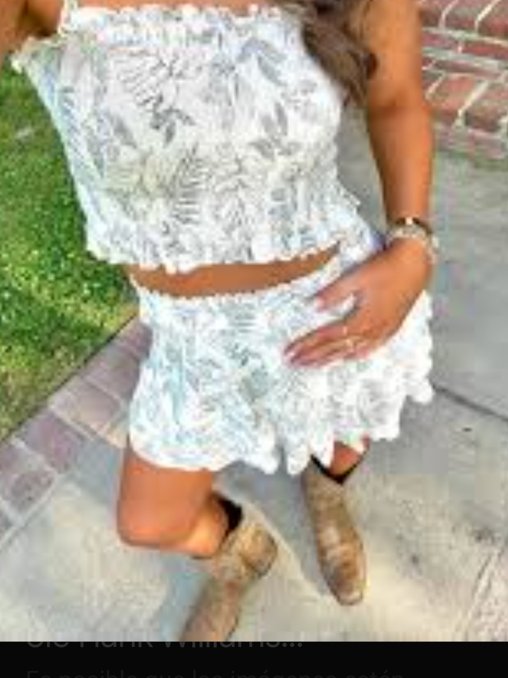 Paper Crane White Floral Lace Crop Top